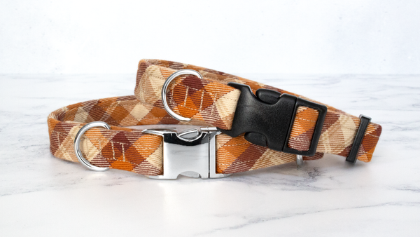 Dog Collar and Lead, Tartan with a Twist - Autumn Check