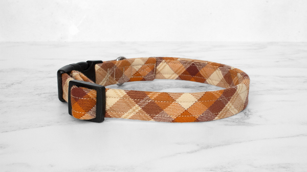 Dog Collar and Lead, Tartan with a Twist - Autumn Check