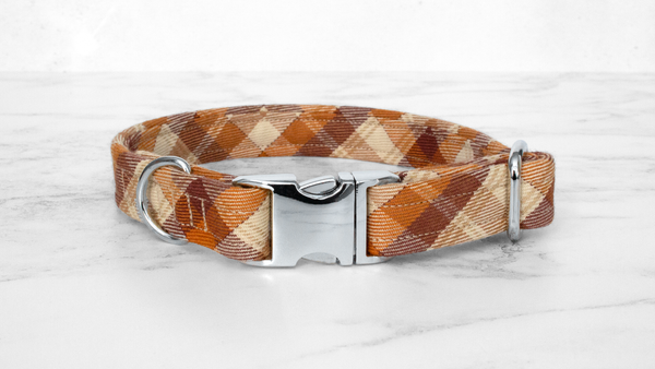 Dog Collar and Lead, Tartan with a Twist - Autumn Check