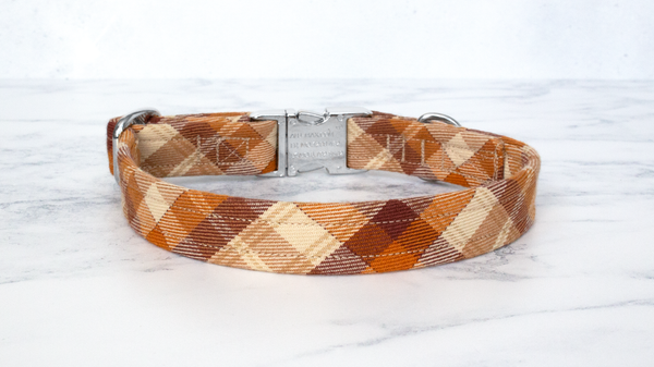 Dog Collar and Lead, Tartan with a Twist - Autumn Check