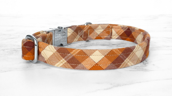 Dog Collar and Lead, Tartan with a Twist - Autumn Check