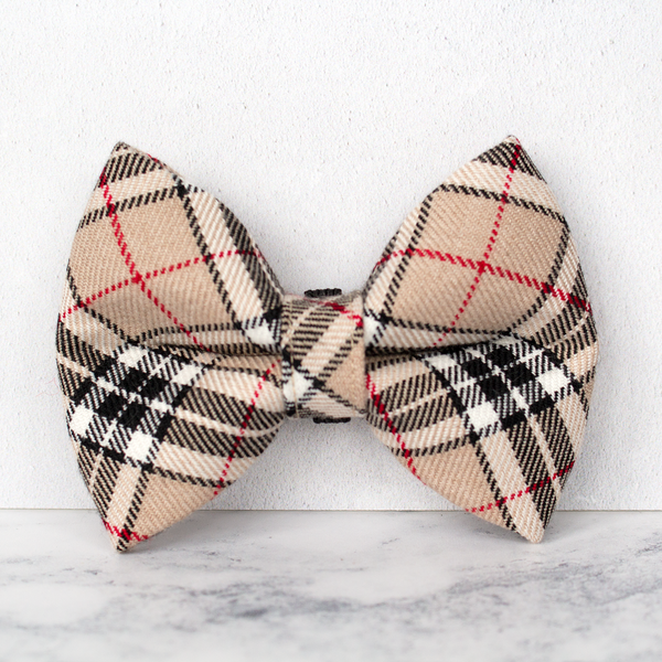 Dog Bow Ties, Tartan with a Twist - Caramel