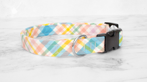 Dog Collar and Lead, Tartan with a Twist - Easter