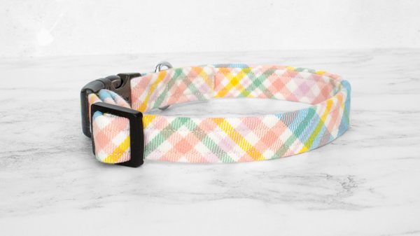 Dog Collar and Lead, Tartan with a Twist - Easter