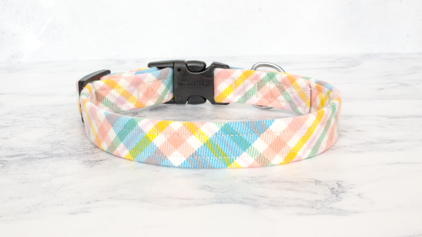 Dog Collar and Lead, Tartan with a Twist - Easter