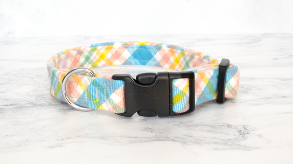Dog Collar and Lead, Tartan with a Twist - Easter