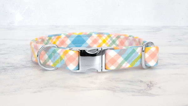 Dog Collar and Lead, Tartan with a Twist - Easter