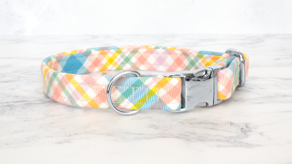 Dog Collar and Lead, Tartan with a Twist - Easter