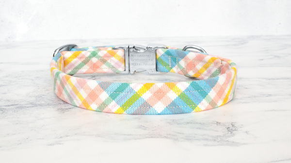 Dog Collar and Lead, Tartan with a Twist - Easter