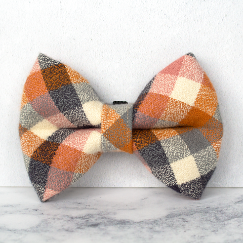Dog Bow Ties, Tartan with a Twist - Pumpkin Check