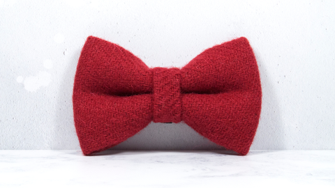 Dog Bow Ties, Harris Tweed®  - Bright Red