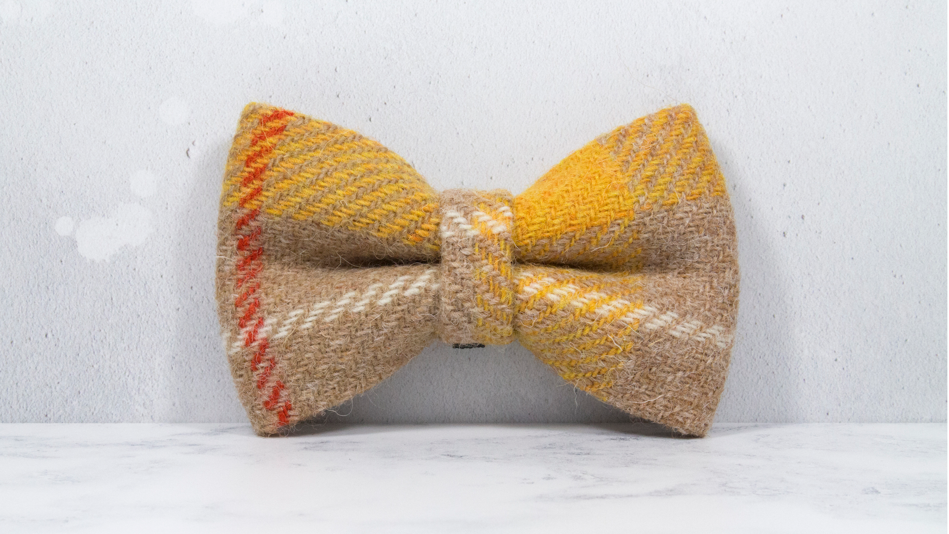 Dog Bow Ties, Harris Tweed®  - Yellow and Oatmeal