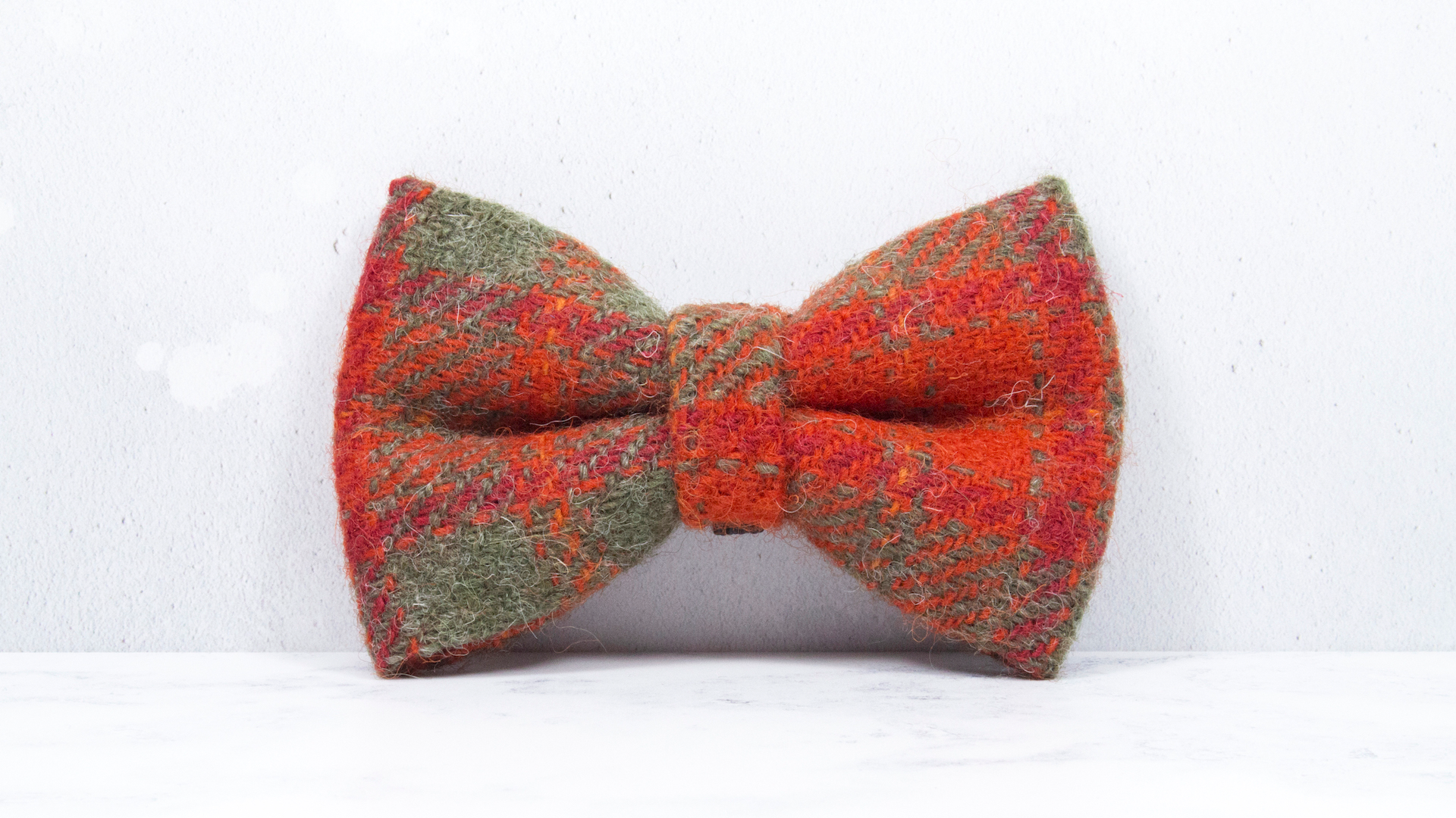 Dog Bow Ties, Harris Tweed®  - Burnt Orange and Khaki