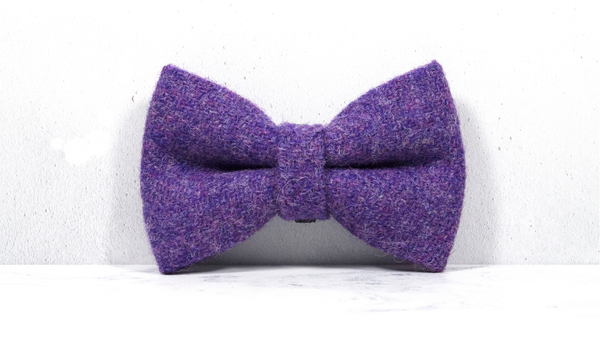 Dog Bow Ties, Harris Tweed®  - Dark Lilac