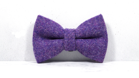 Dog Bow Ties, Harris Tweed®  - Dark Lilac