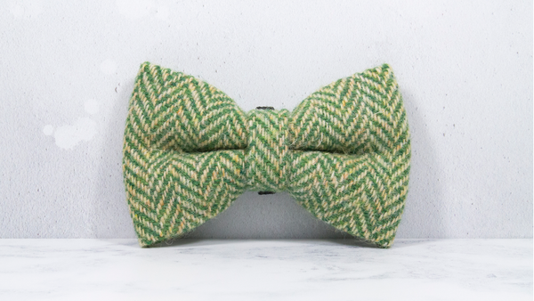 Dog Bow Ties, Harris Tweed®  - Green Herringbone