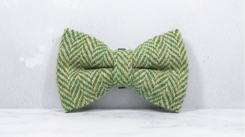 Dog Bow Ties, Harris Tweed®  - Green Herringbone