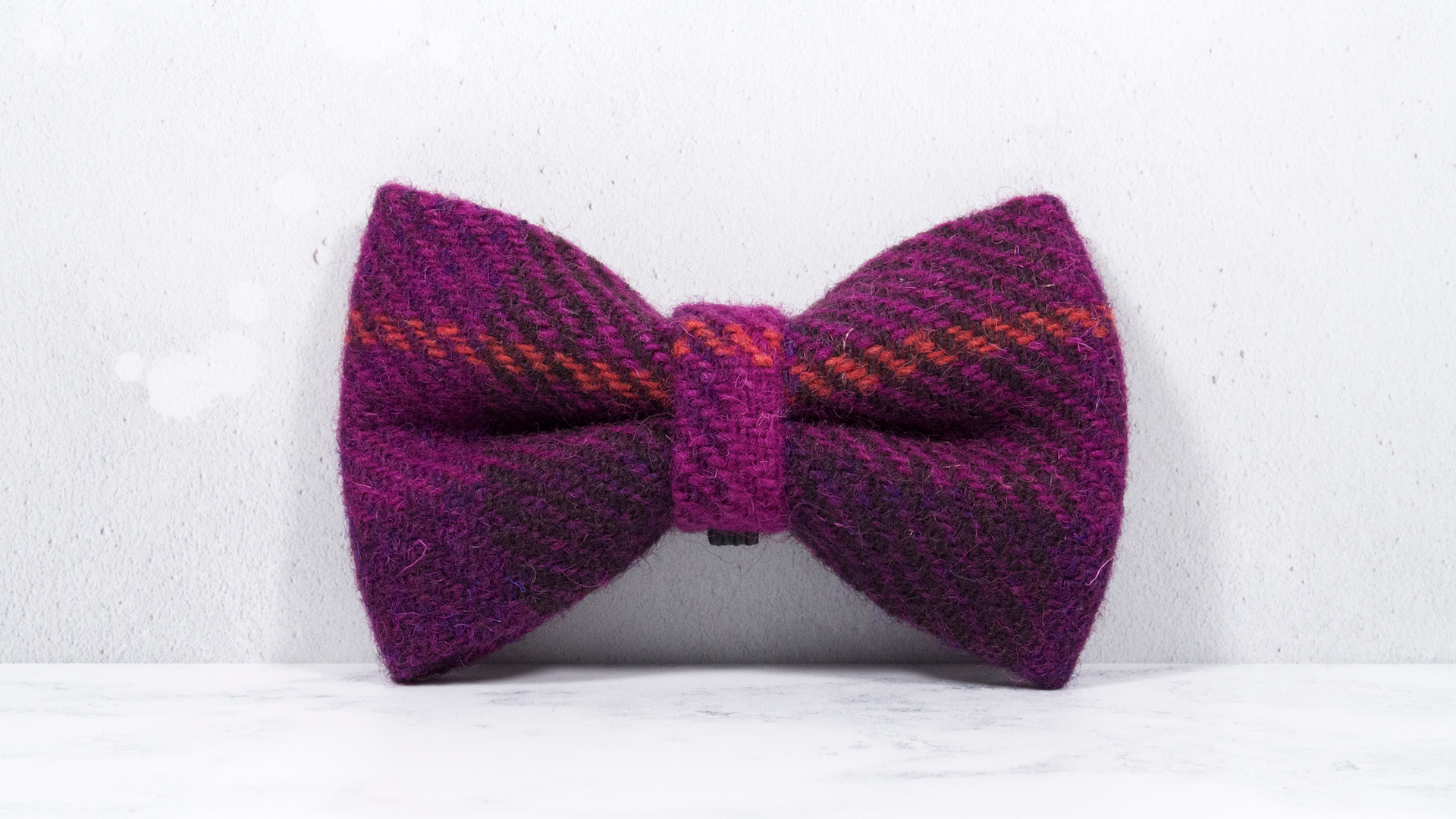 Dog Bow Ties, Harris Tweed®  - Cerise Check