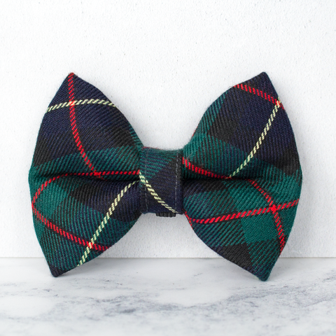 Dog Bow Ties, Tartan with a Twist - Red and Yellow Line