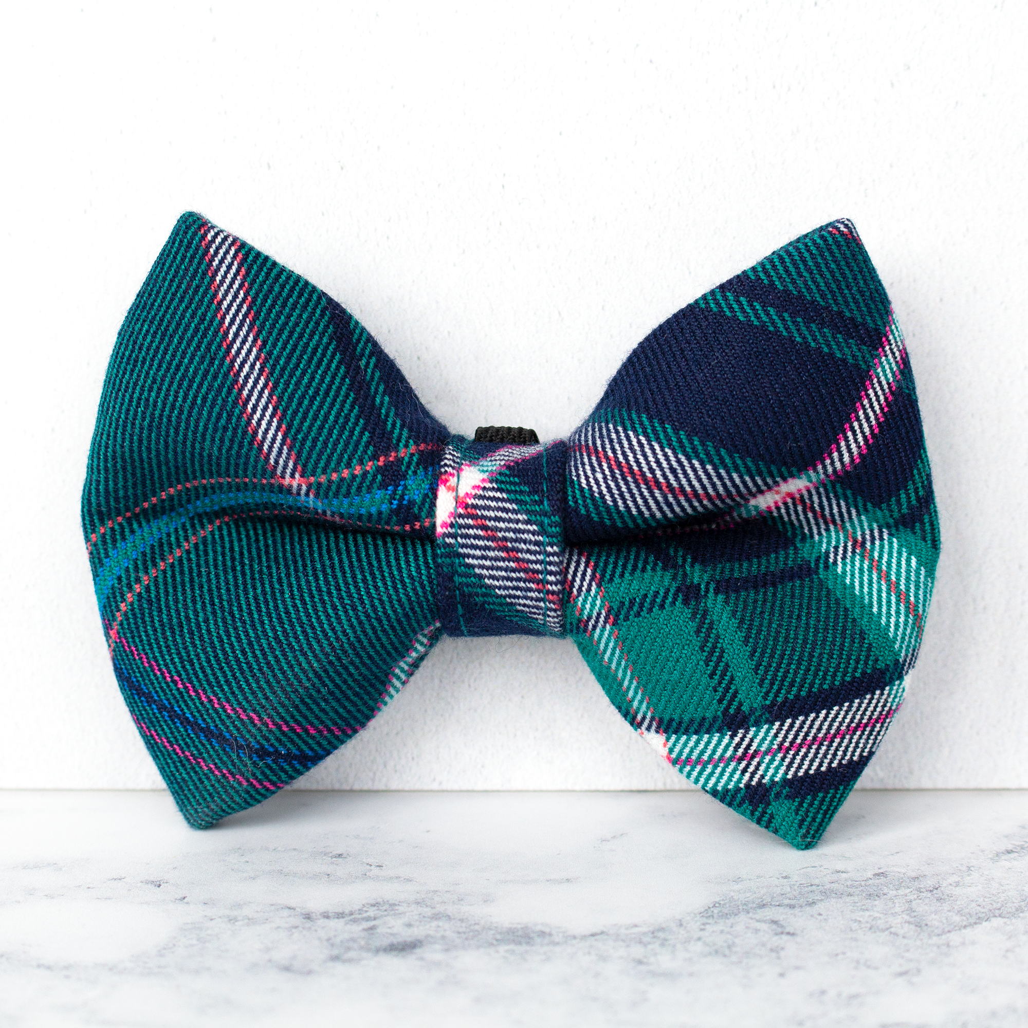 Dog Bow Ties, Tartan with a Twist - Turquoise and Pink