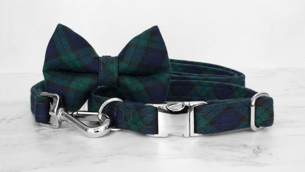 Dog Collar and Lead, Tartan with a Twist - Black Watch