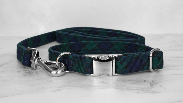 Dog Collar and Lead, Tartan with a Twist - Black Watch