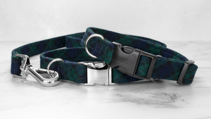 Dog Collar and Lead, Tartan with a Twist - Black Watch