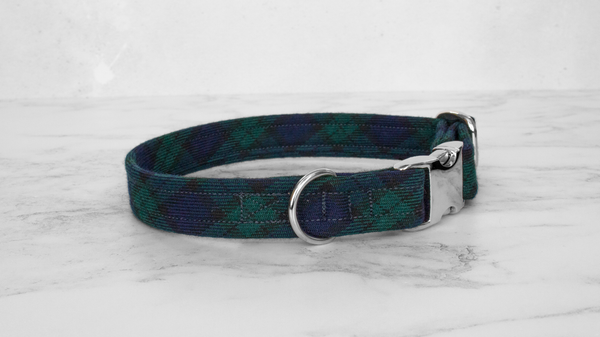 Dog Collar and Lead, Tartan with a Twist - Black Watch