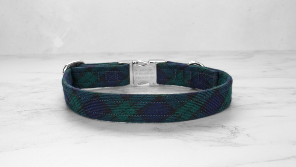 Dog Collar and Lead, Tartan with a Twist - Black Watch