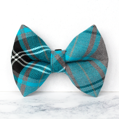 Dog Bow Ties, Tartan with a Twist - Blue and Grey