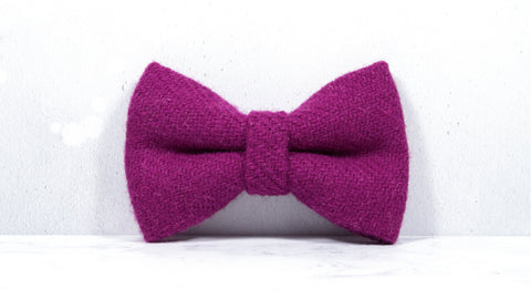 Dog Bow Ties, Harris Tweed®  - Fuchsia Pink