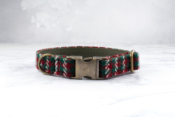 Dog Collar Harris Tweed® - Christmas Stripe