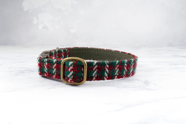 Dog Collar Harris Tweed® - Christmas Stripe