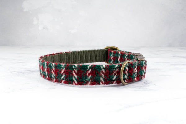 Dog Collar Harris Tweed® - Christmas Stripe