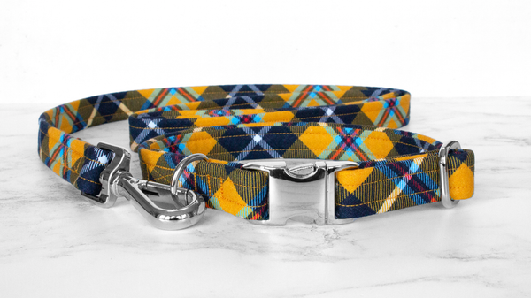 Dog Collar and Lead, Tartan with a Twist - Cornish