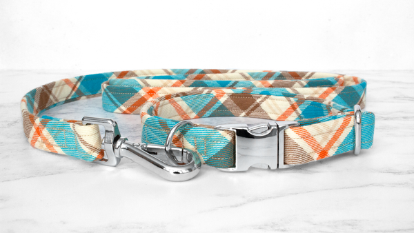 Dog Collar and Lead, Tartan with a Twist - Country Check