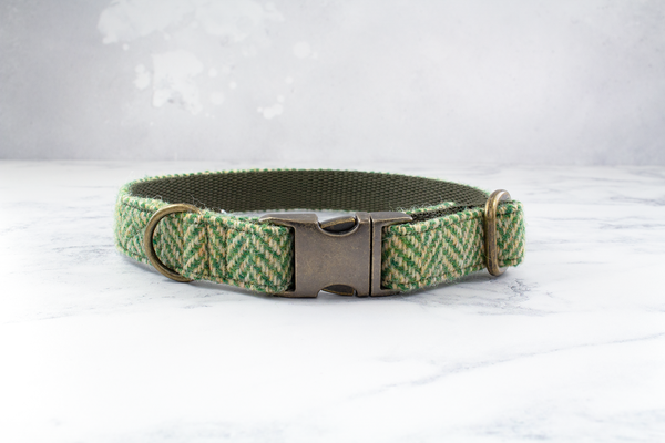 Dog Bow Ties, Harris Tweed®  - Green Herringbone