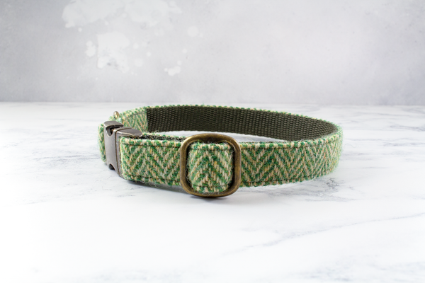 Dog Bow Ties, Harris Tweed®  - Green Herringbone