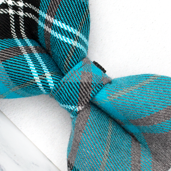 Dog Bow Ties, Tartan with a Twist - Blue and Grey