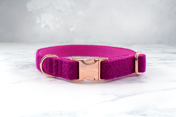 Dog Bow Ties, Harris Tweed®  - Fuchsia Pink