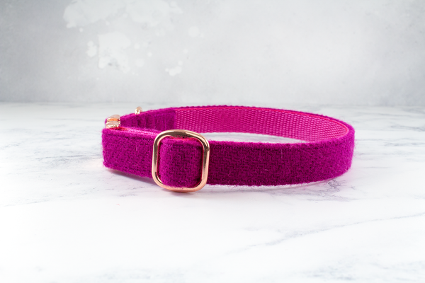 Dog Bow Ties, Harris Tweed®  - Fuchsia Pink