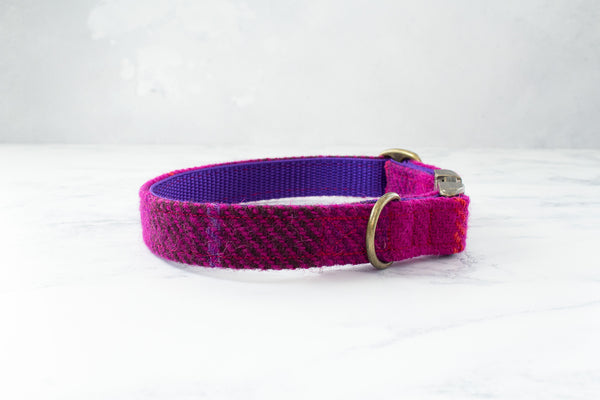 Dog Collar Harris Tweed® - Cerise Check
