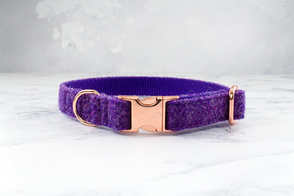 Dog Bow Ties, Harris Tweed®  - Dark Lilac