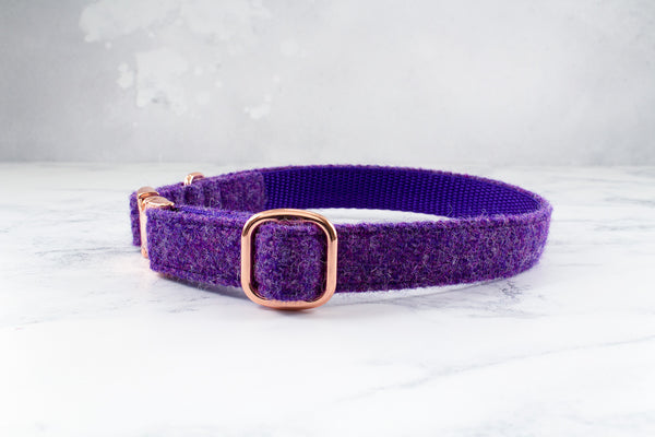 Dog Collar Harris Tweed® - Dark Lilac