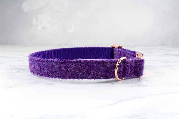 Dog Bow Ties, Harris Tweed®  - Dark Lilac