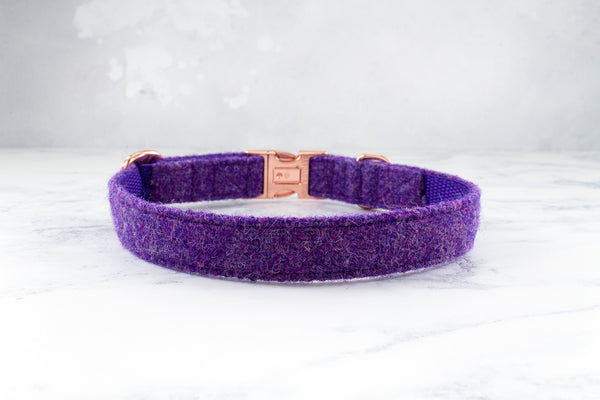 Dog Bow Ties, Harris Tweed®  - Dark Lilac