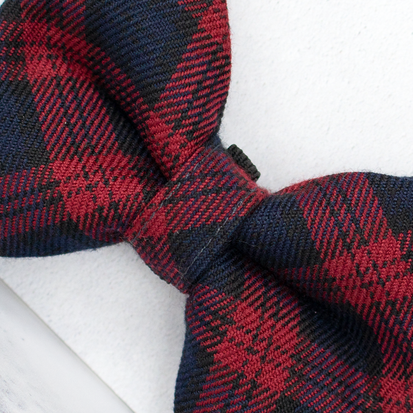 Dog Bow Ties, Tartan with a Twist - Burgundy and Navy