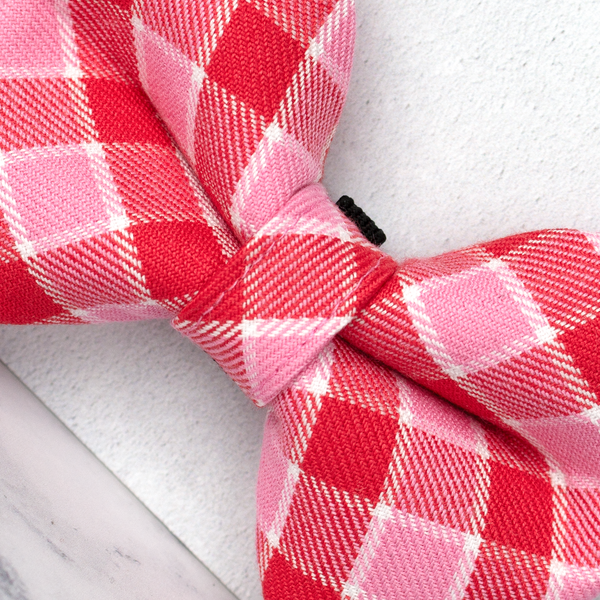 Dog Bow Ties, Tartan with a Twist - Red and Pink