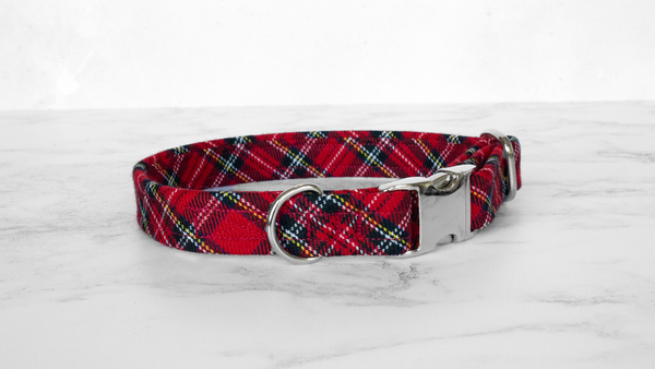 Dog Collar and Lead, Tartan with a Twist - Royal Stewart