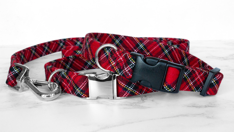 Dog Collar and Lead, Tartan with a Twist - Royal Stewart